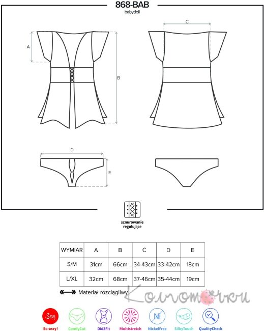 Эротический пеньюар Obsessive 868-BAB-1