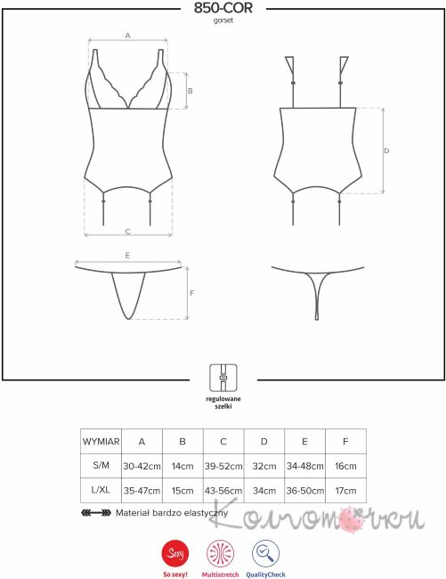 850-COR-6 корсет Obsessive 850-COR-6 корсет Obsessive