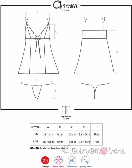 Эротическая Сорочка Obsessive Charmea Эротическая Сорочка Obsessive Charmea